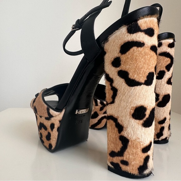 Platform Size 36 1/2 Gucci Leopard Print - Picture 4 of 8